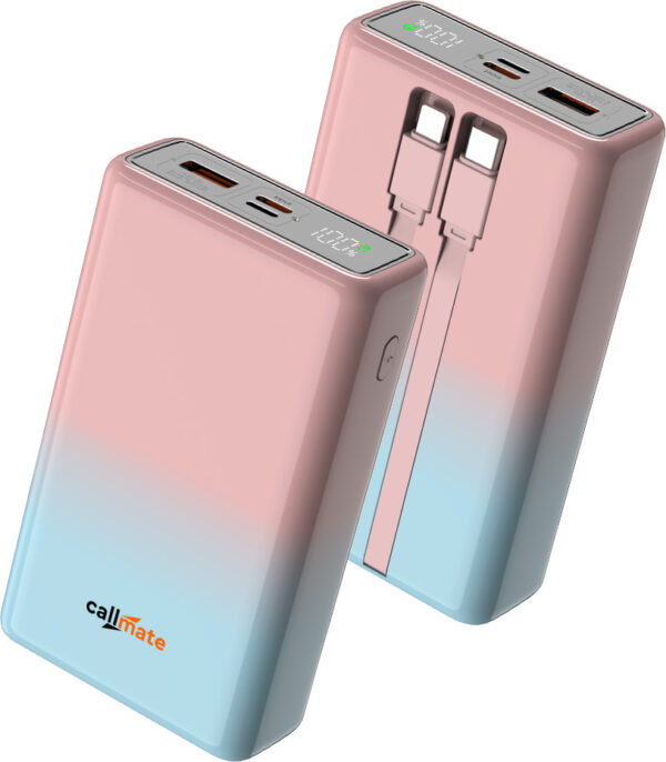 Callmate 20000 mAh 23 W Power Bank  (Pink, Blue)