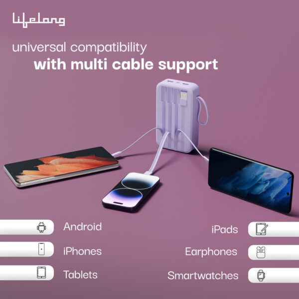 Lifelong 10000 mAh 22.5 W Wireless Compact Pocket Size Power Bank - Image 3