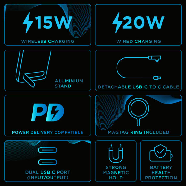 gophone 5000 mAh 15 W Wireless With MagSafe Slim Pocket Size Power Bank - Image 3