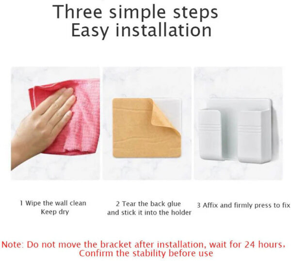 Multi-Purpose Mobile Charging Wall Stand Plastic Holder - Image 4